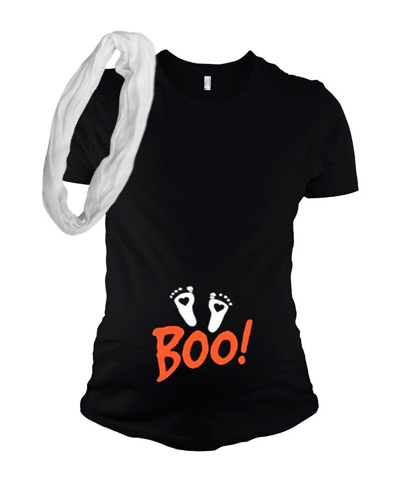PandoraTees Halloween Maternity Tshirt - Boo