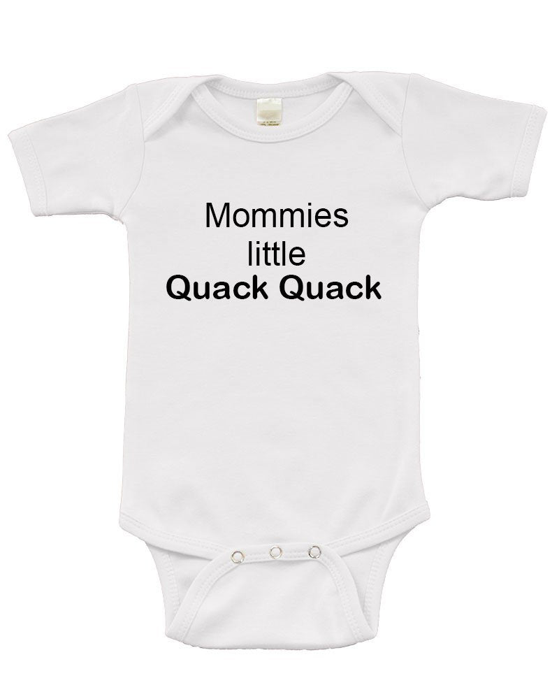 PandoraTees Infant Short Sleeve Onesie -Mommies Little Quack Quack