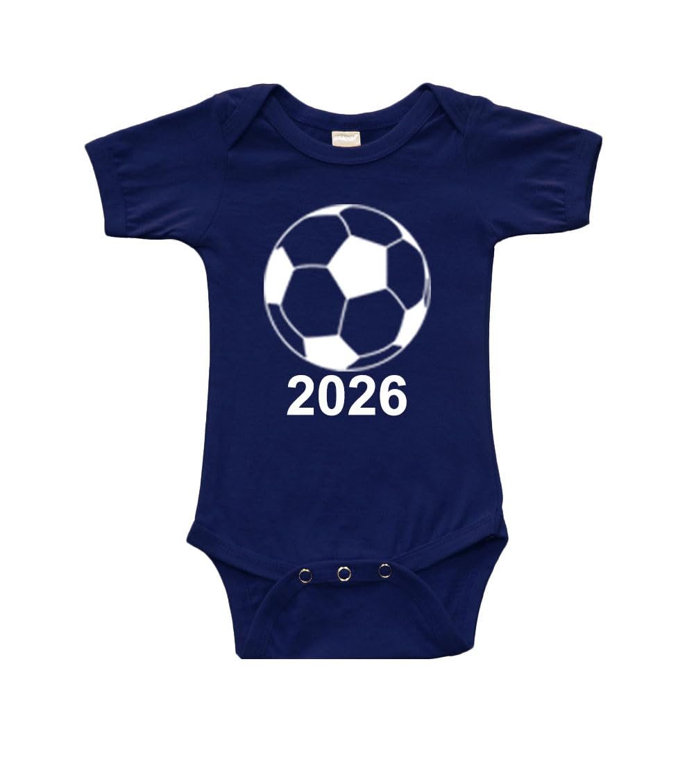 PandoraTees Soccer Ball 2026 Baby Bodysuit, Short Sleeve, Infant onepiece
