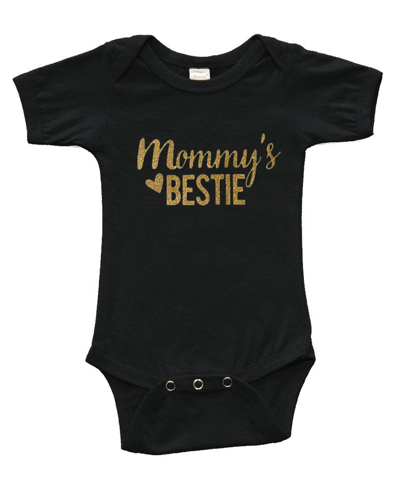 PandoraTees Mommy's Bestie Baby Onesie Gift