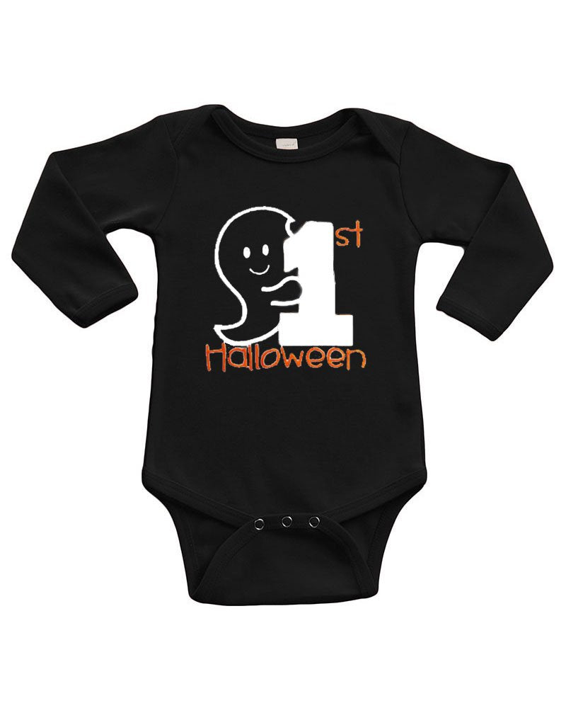 PandoraTees Infant Long Sleeve Onesie -1st Halloween