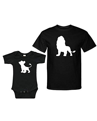 PandoraTees Father Son Matching Shirt Lion and Cub