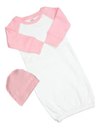 PandoraTees Raglan Baseball Baby Gown and Cap Set