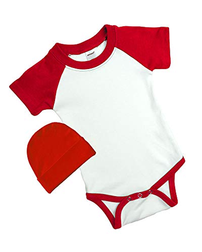 Short Sleeve Raglan Bodysuit and Cap Set