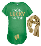Extra Lucky This Year Maternity Top, Pregnancy Reveal, St. Patrick's Day Maternity T-Shirt