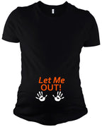 Funny Halloween Maternity T Shirt - Let Me Out