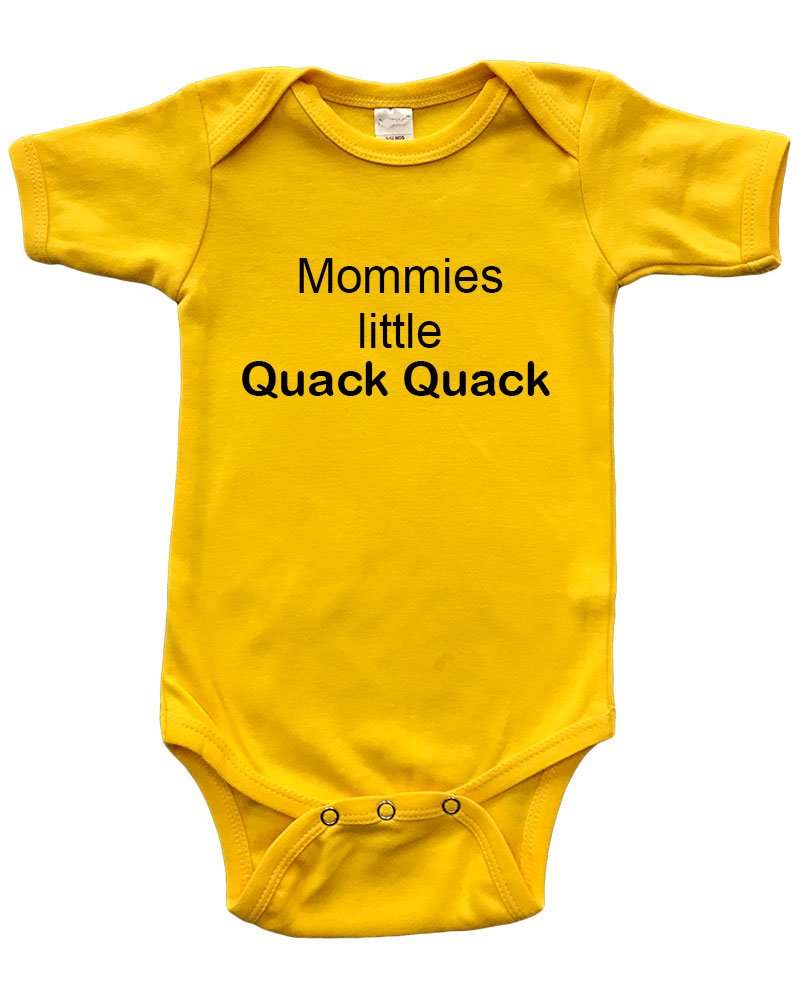 PandoraTees Infant Short Sleeve Onesie -Mommies Little Quack Quack