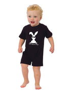 PandoraTees Infant Short Sleeve Romper - Bunny-Too hip to hop