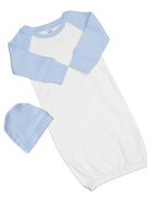 PandoraTees Raglan Baseball Baby Gown and Cap Set