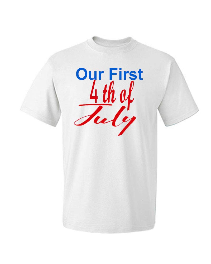 PandoraTees Our First 4th of July, Matching Baby and Adult Outfit for July 4th