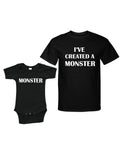 Matching Set -I've Created a Monster-Short Sleeve Bodysuit & Adult T-Shirt