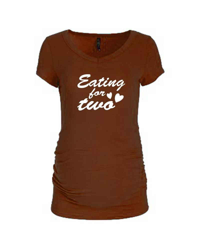 Funny Maternity Gift, Funny Maternity Short Sleeve T-Shirt - Eating for Two
