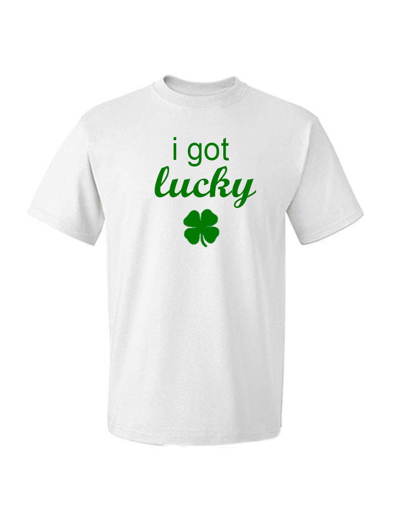 Couple Pregnancy Announcement Shirt, Funny St. Patrick'c Day Couples T-Shirt - I Got Lucky/I Got Pregnant