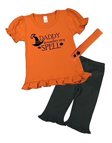 PandoraTees Girls Halloween Outfit - Daddy is Under My Spell