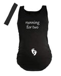 PandoraTees Pregnancy Maternity Tank Top - Running for Two