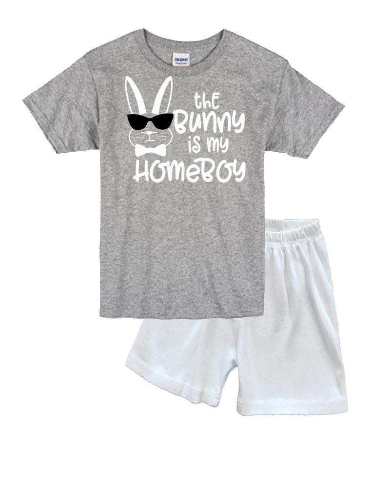 PandoraTees Easter Boys Outfit, Toddler Easter Shirt - Bunny is My Homeboy