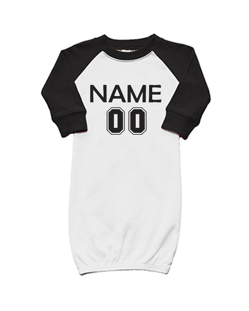 Infant Raglan Baby Gown - Personalize it with Custom Print