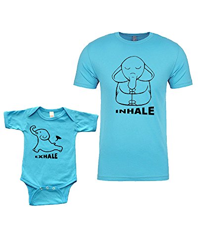 Matching Set -Inhale Exhale - Short Sleeve Bodysuit & Adult Unisex T-Shirt