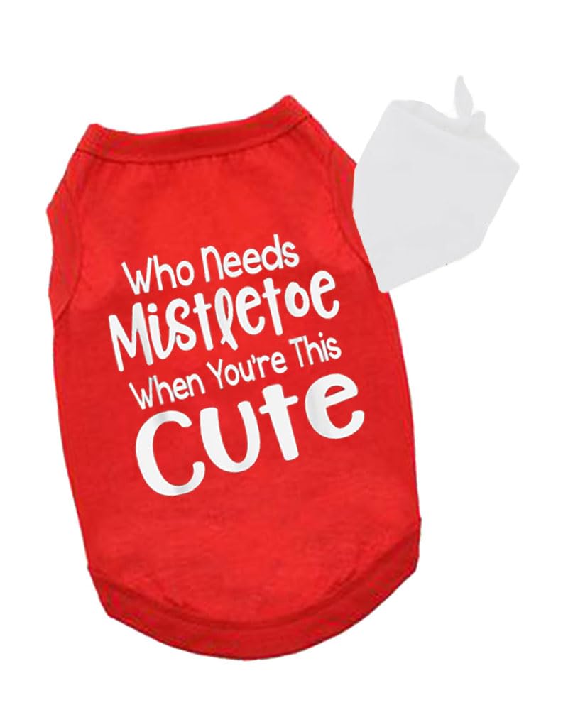 Funny Dog Christmas Outfit, Dog Christmas Tee Gift - Who Needs Mistletoe When You are This Cute