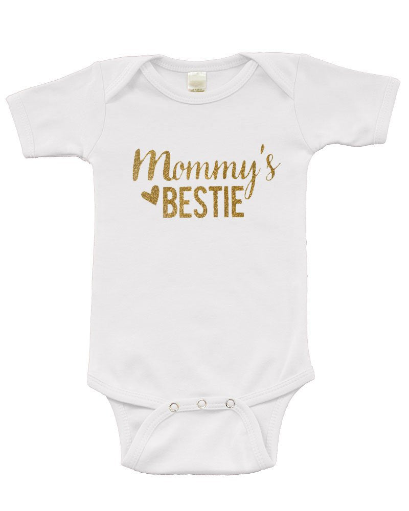 PandoraTees Mommy's Bestie Baby Onesie Gift