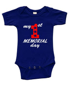 PandoraTees Infant Short Sleeve Onesie -My 1st Memorial Day