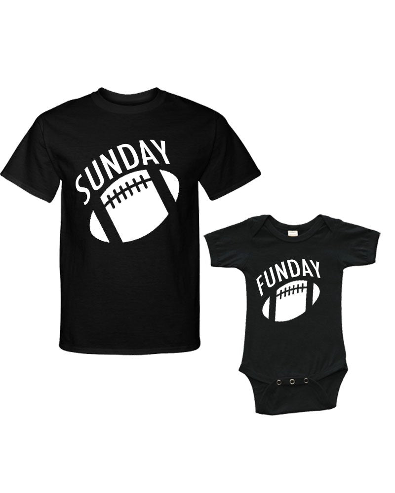Matching Set -Sunday/Funday - Short Sleeve Bodysuit & Adult Unisex T-Shirt
