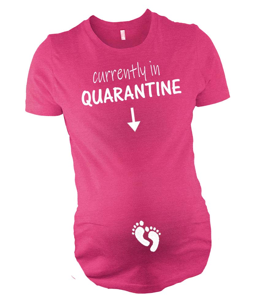 Funny Maternity Top - Currently in Quarantine Maternity Tshirt, Pregnancy Reveal Maternity Top