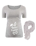 PandoraTees Easter Maternity Shirt Pregnancy Reveal Shirt, Easter Maternity Gift- Happy Easter