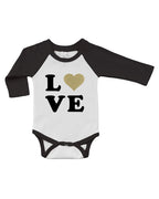 Long Sleeve Raglan Bodysuit - Love