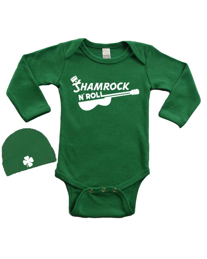 Baby Long Sleeve Bodysuit & Cap Set - Shamrock n Roll