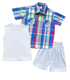 Toddler Boys 3-piece Plaid Set