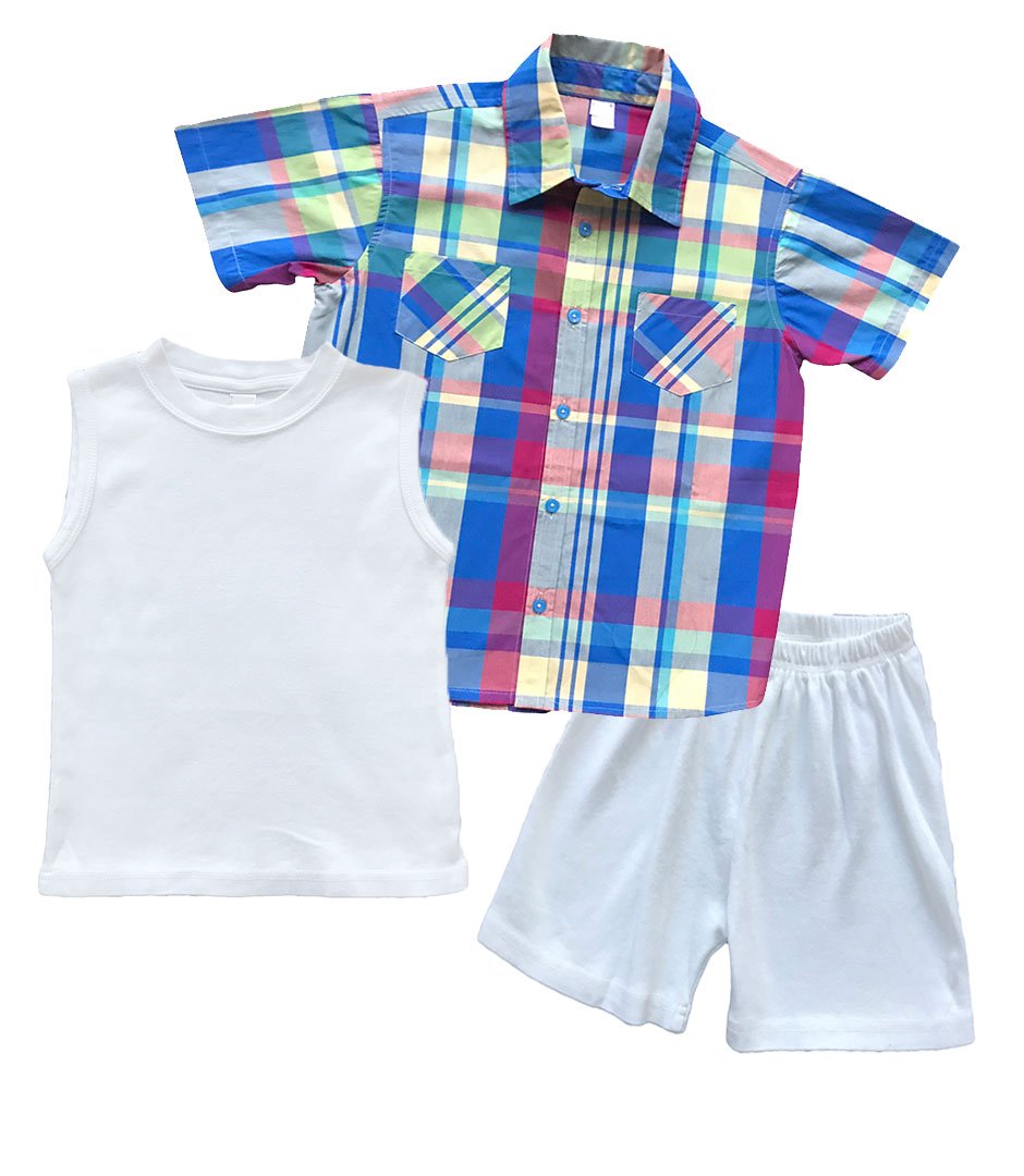 Toddler Boys 3-piece Plaid Set