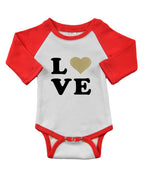 Long Sleeve Raglan Bodysuit - Love