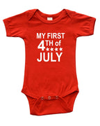 PandoraTees Infant Short Sleeve Bodysuit -My First 4th of July