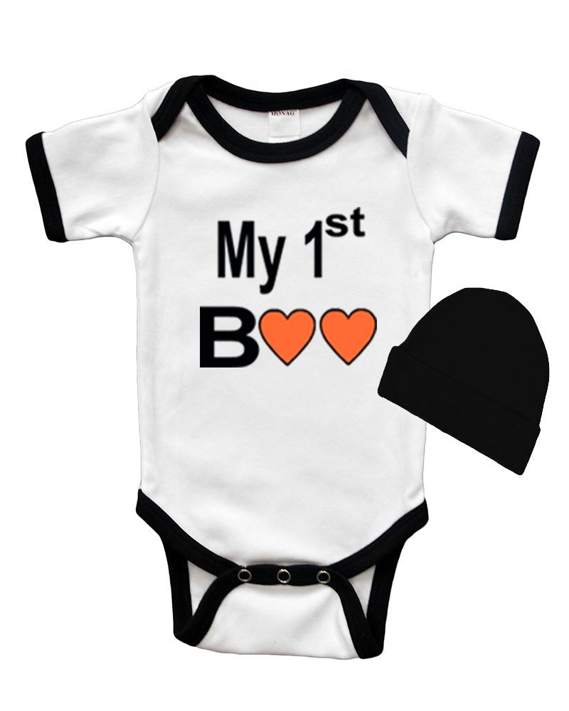 Short Sleeve Bodysuit & Cap Set - My 1st Boo
