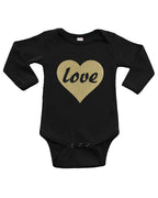 Infant Long Sleeve Bodysuit - Love in Gold Heart