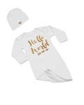 PandoraTees Baby Gown Set - Hello World