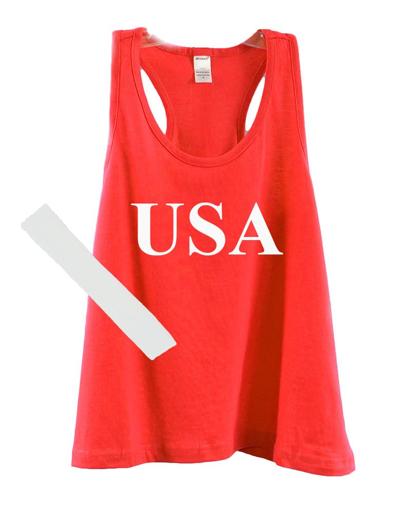 Toddler Racer Back Flowy Tank Top + Headband Set - USA