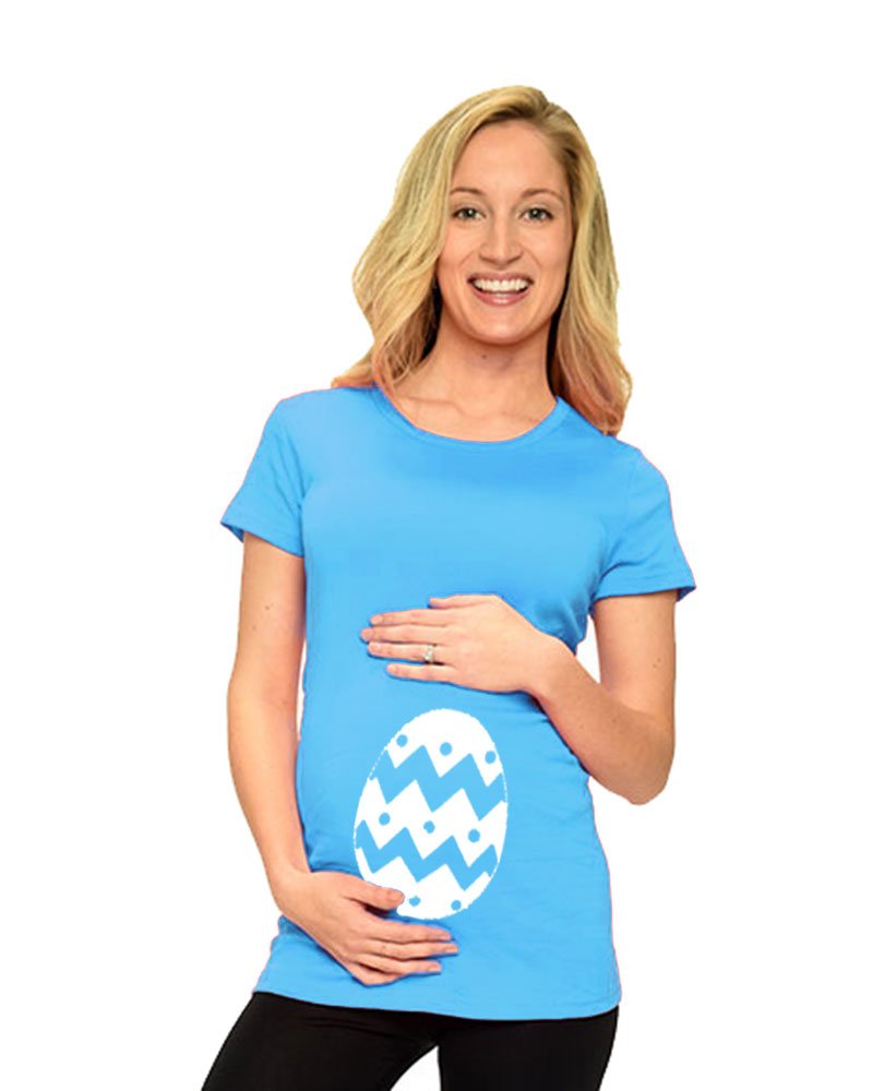 PandoraTees Maternity Short Sleeve T-Shirt - Easter Egg