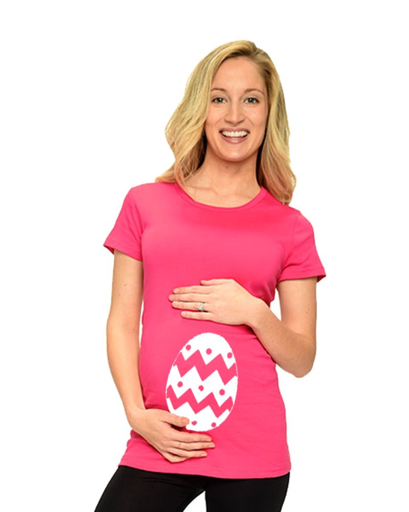 PandoraTees Maternity Short Sleeve T-Shirt - Easter Egg