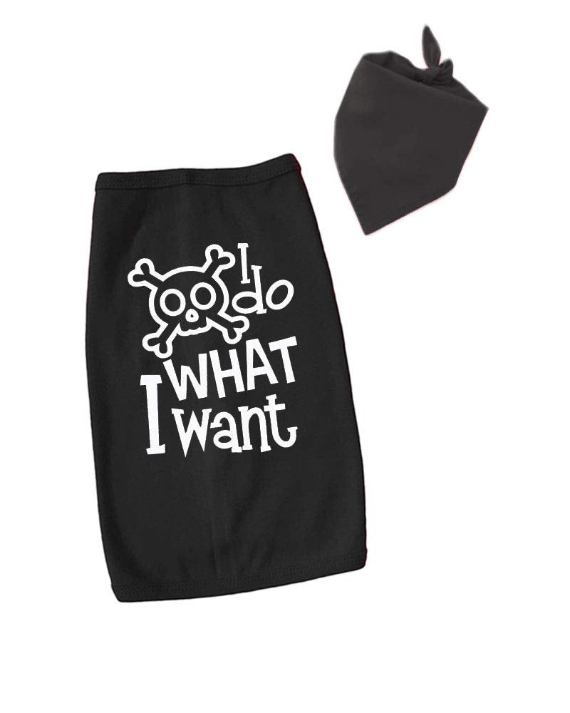 PandoraTees Funny Halloween Dog Costume - I do What I Want to do