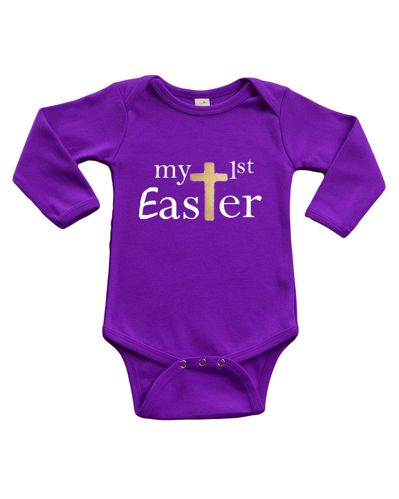 PandoraTees Infant Long Sleeve Bodysuit - My 1st Easter