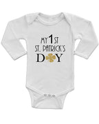 PandoraTees Infant Long Sleeve Onesie - My 1st st. Patrick's Day
