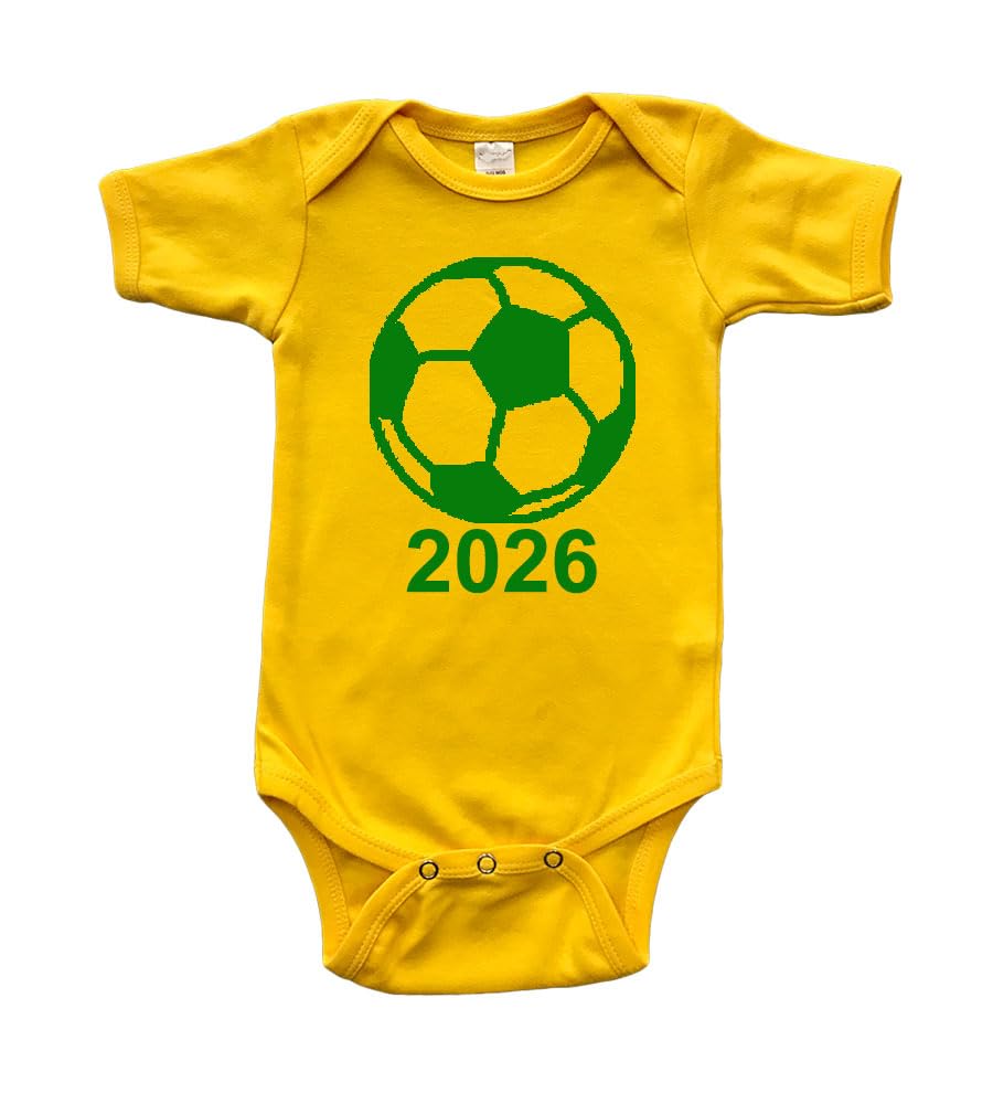 PandoraTees Soccer Ball 2026 Baby Bodysuit, Short Sleeve, Infant onepiece