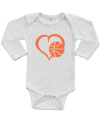 Infant Long Sleeve Onesie - Basketball in Heart