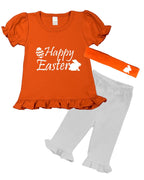 PandoraTees Girls Easter Outfit - Happy Easter