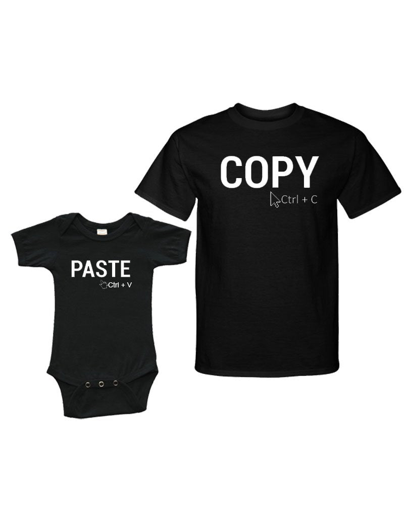 Matching Set - Copy + Paste - Short Sleeve Infant Onesie & Adult T-Shirt
