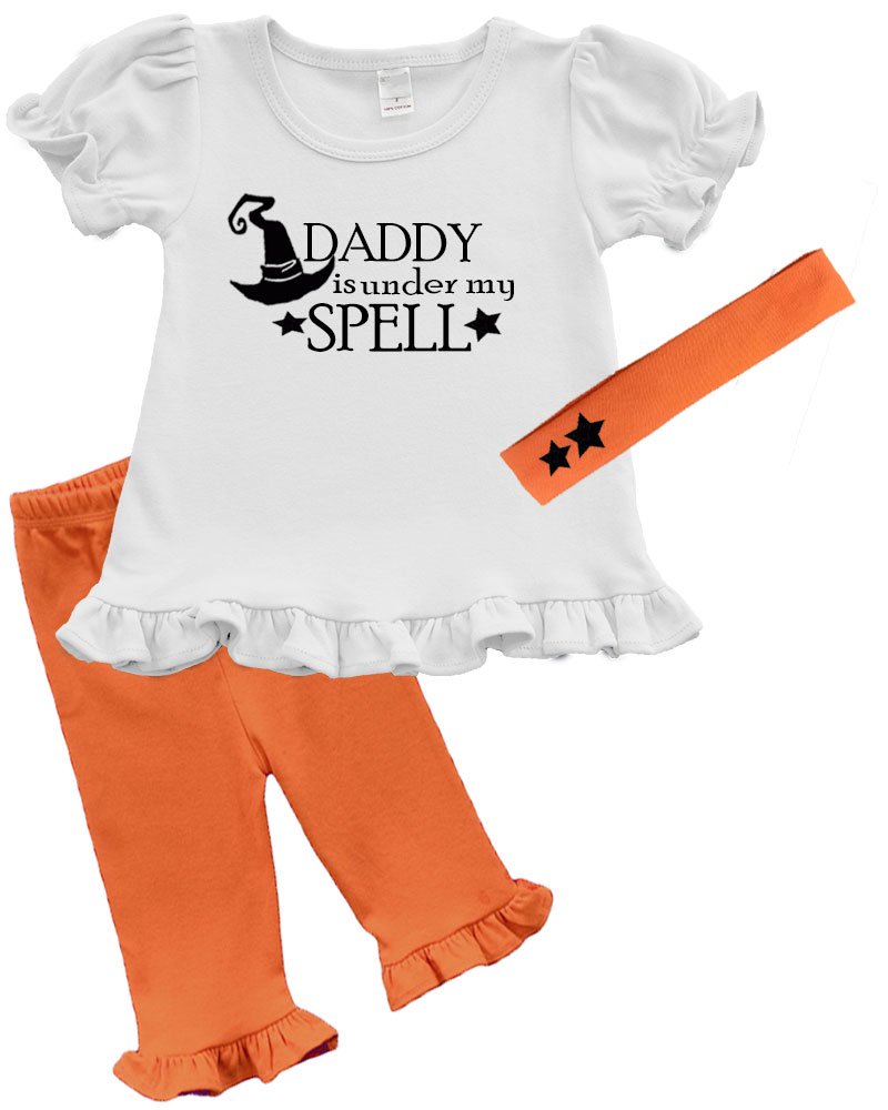 PandoraTees Girls Halloween Outfit - Daddy is Under My Spell