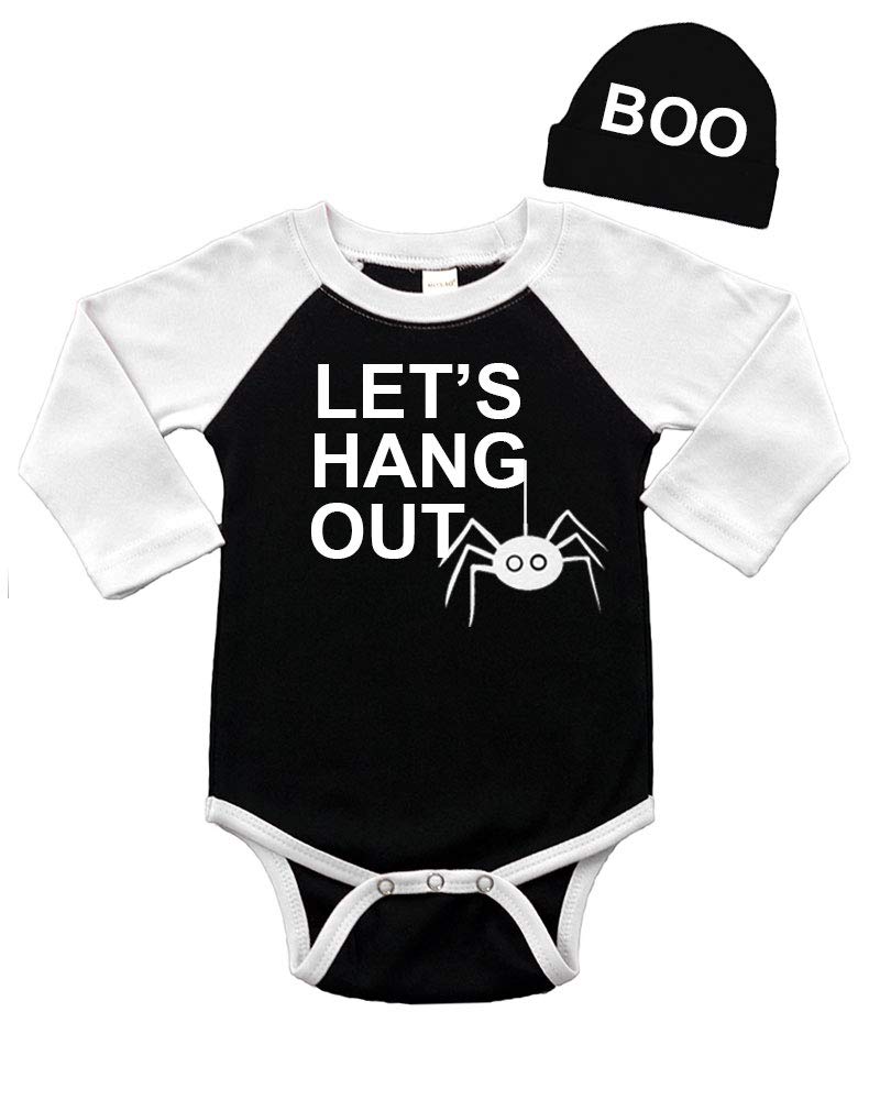 PandoraTees Lets Hang Out - Funny Halloween Baby Bodysuit Set