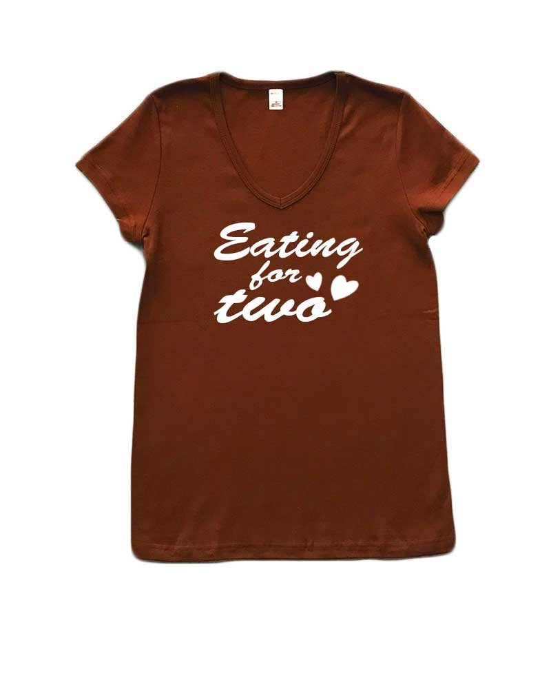 Funny Maternity Gift, Funny Maternity Short Sleeve T-Shirt - Eating for Two